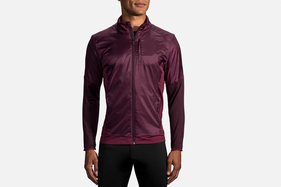 Brooks Men's Fusion Hybrid Outerwear Sangria/Merlot ( PZYEH4517 )